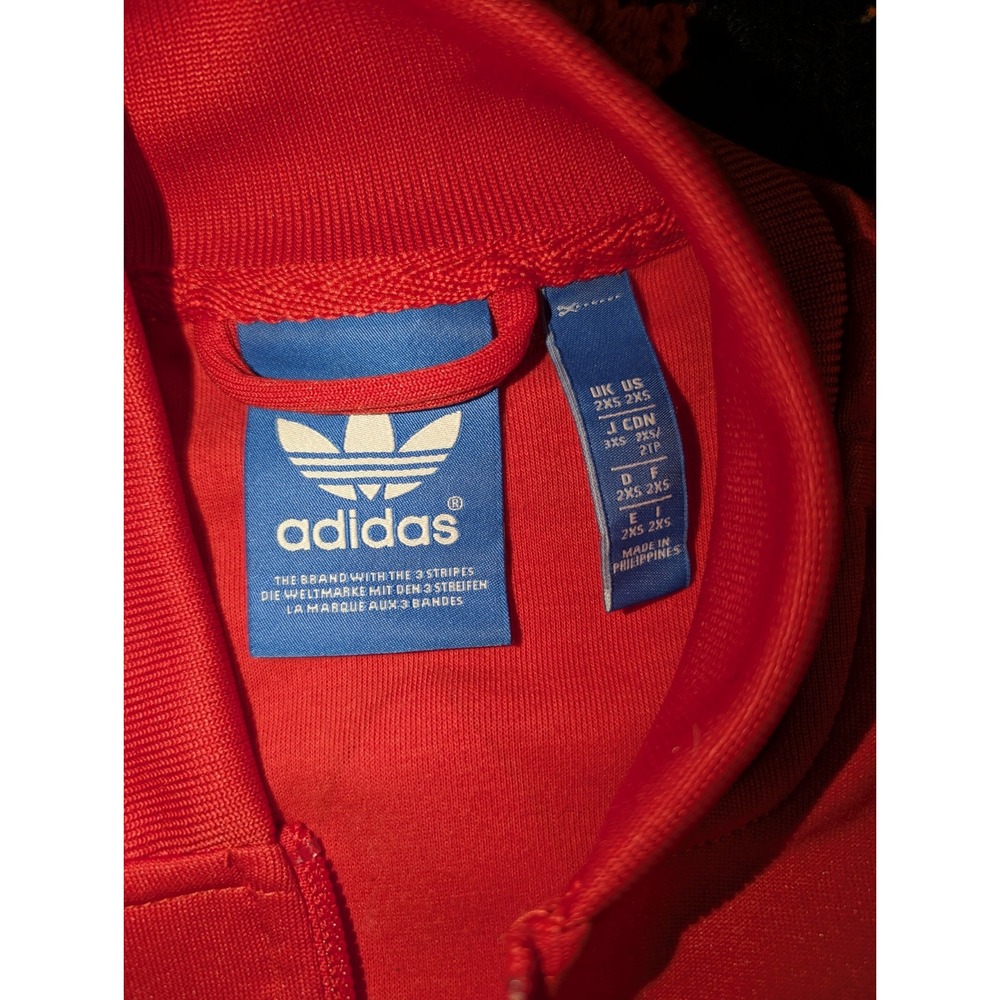 ADIDAS x PHARRELL WILLIAMS Track Jacket Red Originals Trefoil Size 2XS - Picture 3 of 7